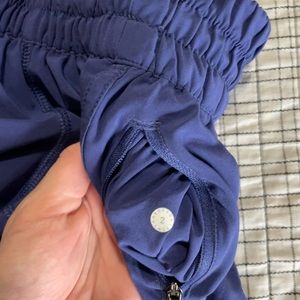 Too small for me. Purple lulu shorts size 2, 4”